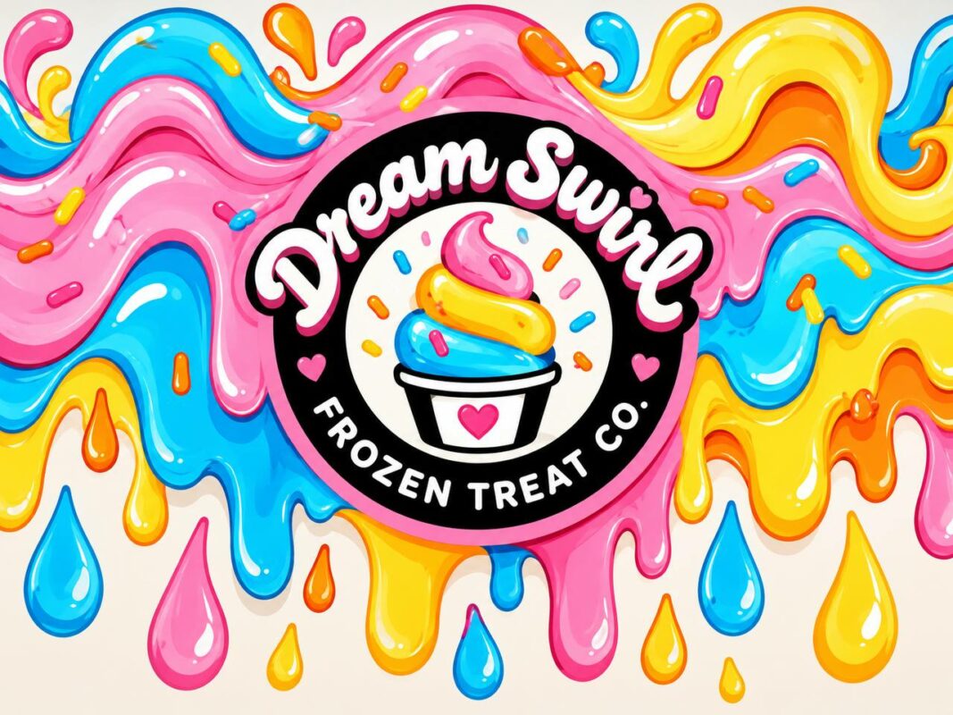Ice cream paint drip brand mural Dream Swirl