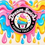 Ice cream paint drip brand mural Dream Swirl