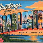 Greetings from Charleston South Carolina postcard wall mural
