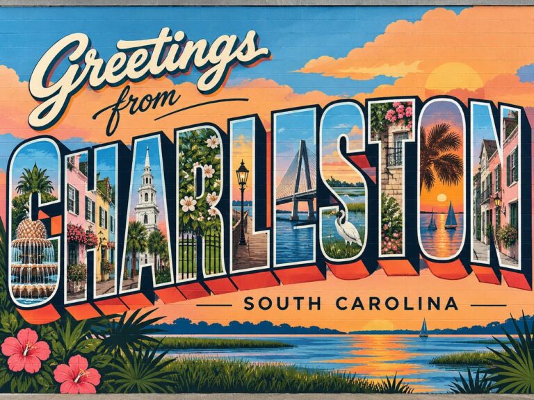 Greetings from Charleston South Carolina postcard wall mural