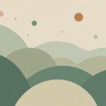 Minimalist sage green layered hills wall mural