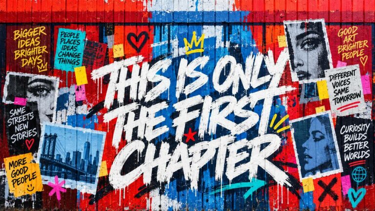 Street art collage mural This is only the first chapter