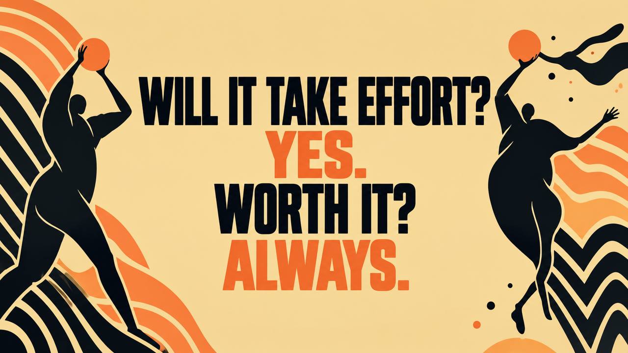 Motivational fitness quote wall mural with athlete silhouettes